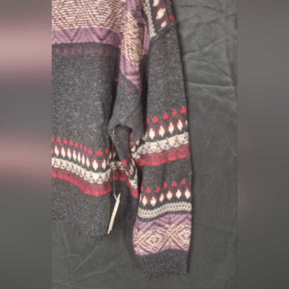 Lucky Brand Women’s Fair Isle Crewneck Sweater – Black Combo, XX-Large - Picture 4 of 8